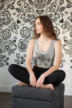 Load image into Gallery viewer, Bird and Blossom Poly Crop Top, Vintage Ukrainian Folk Art, Boho Statement Top