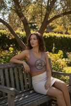 Load image into Gallery viewer, Fish & Lotus Poly Crop Top, Ancient Egyptian Art Print