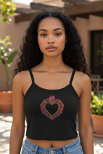 Load image into Gallery viewer, Flaming Heart Milagro Women’s Micro-rib Crop Tank Top