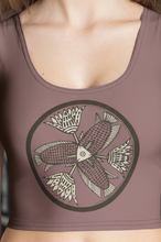 Load image into Gallery viewer, Fish & Lotus Poly Crop Top, Ancient Egyptian Art Print