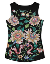 Load image into Gallery viewer, Vintage Lotus Flower Tank – Soft Cotton Botanical Art Tank Top