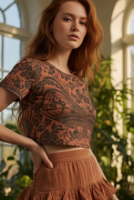 Load image into Gallery viewer, Vintage Phoenix + Floral Print Crop Tee