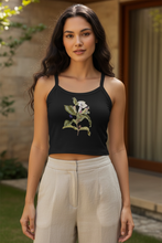 Load image into Gallery viewer, Thorn Apple Datura Wrightii, Women’s Micro-rib Tank Top, Vintage Art Inspred Boho Crop Top