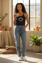 Load image into Gallery viewer, Flaming Heart Milagro Women’s Micro-rib Crop Tank Top- Blush Pink Hue