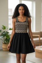 Load image into Gallery viewer, Cotton Skater Dress, Shakti Lace, Vintage Art Inspired Dress, Boho Summer Dress