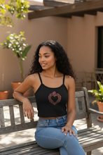 Load image into Gallery viewer, Flaming Heart Milagro Women’s Micro-rib Crop Tank Top