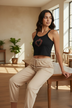 Load image into Gallery viewer, Flaming Heart Milagro Women’s Micro-rib Crop Tank Top