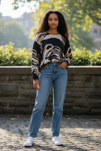 Load image into Gallery viewer, Mineral Wash Knit Sweater, Marble Cotton Blend Sweater, Women’s Straight Bottom Knitted Sweater