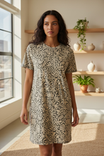 Load image into Gallery viewer, Flower & Vine Oversized Cotton T-shirt Dress, Earthy, Vintage Art Nouveau, Eco, Cotton Shirt Dress
