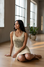 Load image into Gallery viewer, Cotton Dress: Floral Mandala Vintage Art Noveau Cotton Bodycon Dress