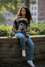 Load image into Gallery viewer, Mineral Wash Knit Sweater, Marble Cotton Blend Sweater, Women’s Straight Bottom Knitted Sweater