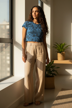 Load image into Gallery viewer, Vintage Phoenix + Floral Print Crop Tee- Celestial Slate