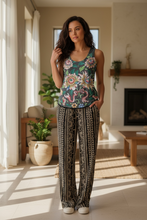 Load image into Gallery viewer, Vintage Lotus Flower Tank – Soft Cotton Botanical Art Tank Top