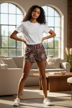 Load image into Gallery viewer, Flower & Vine Cotton Shorts in Wood Rose