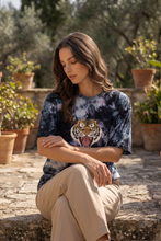 Load image into Gallery viewer, Untamed, Minhwa Korean Tiger Cotton Oversized Tie-Dye T-shirt, 100% US Grown Cotton