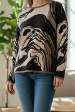 Load image into Gallery viewer, Mineral Wash Knit Sweater, Marble Cotton Blend Sweater, Women’s Straight Bottom Knitted Sweater