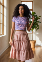 Load image into Gallery viewer, Vintage Phoenix + Floral Print Crop Tee- Baby Pink