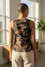Load image into Gallery viewer, Women's Cotton Tank Top: Qing Dynasty Dragon Medallion Graphic Tee | 17th Century Chinese Textile Art | Unknown Artist Collection