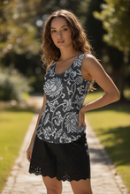 Load image into Gallery viewer, Flower & Vine Poly Tank, Botanical Art Print, Boho Statement Top