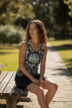 Load image into Gallery viewer, Flower & Vine Poly Tank, Botanical Art Print, Boho Statement Top