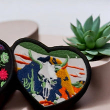 Load image into Gallery viewer, Cow Skull Art Patch, Embroidered Patch