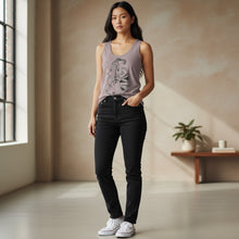 Load image into Gallery viewer, Melodia Gallery Women's Cotton Tank Top with Art Nouveau Peacock Skirt print, mauve, form-fitting