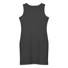 Load image into Gallery viewer, Melodia Gallery black cotton bodycon dress with a vintage-inspired tiger lilies print. Sleeveless, crew neck, midi length.
