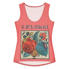 Load image into Gallery viewer, Melodia Gallery blush rose 100% cotton tank top with vintage firebird and floral graphic print.