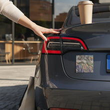 Load image into Gallery viewer, Melodia Gallery Colorado Front Range car magnet featuring a stylized mountain landscape in muted earth tones.