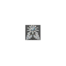 Load image into Gallery viewer, Melodia Gallery vintage lotus bloom art car magnet with blue and white floral design on a dark grey car fender.