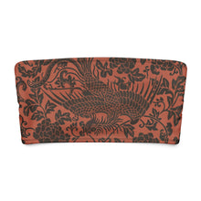 Load image into Gallery viewer, Melodia Gallery Phoenix + Floral Recycled Bandeau Bikini Top. Terracotta with black phoenix and floral print. Recycled polyester blend.