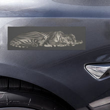 Load image into Gallery viewer, Melodia Gallery vintage-inspired tiger graphic car magnet, weather-resistant and made in the USA.