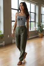 Load image into Gallery viewer, Melodia Gallery grey micro-rib 100% cotton tank top with vintage rooster graphic