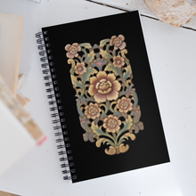 Load image into Gallery viewer, Balinese Floral Spiral Notebook, Art Notebook, Featuring Original Art by Melodia