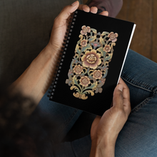 Load image into Gallery viewer, Balinese Floral Spiral Notebook, Art Notebook, Featuring Original Art by Melodia