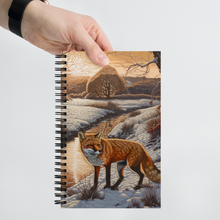 Load image into Gallery viewer, Fox Spiral Notebook, Snowy Fox Oil Painting by Melodia, Blank Notebook