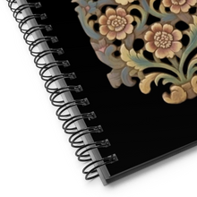 Load image into Gallery viewer, Balinese Floral Spiral Notebook, Art Notebook, Featuring Original Art by Melodia