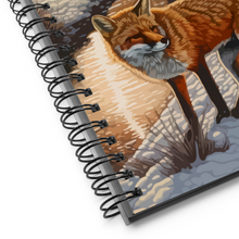 Load image into Gallery viewer, Fox Spiral Notebook, Snowy Fox Oil Painting by Melodia, Blank Notebook