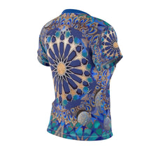 Load image into Gallery viewer, Blue Vishuddha Mandala Women's AOP Cut & Sew Tee