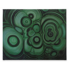 Load image into Gallery viewer, Malachite Painting Reproduced On Traditional Stretched Canvas, Original Art By Melodia, Earthy, Geo, Art, Gem, Boho, Malachite Stone Art