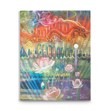 Load image into Gallery viewer, Water Bearer, Aquarius, Original Oil Painting By Melodia Reproduction On Traditional Stretched Canvas, Dragon, Lotus, Zodiac, Spiritual Art