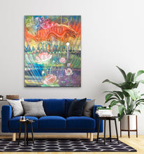 Load image into Gallery viewer, Water Bearer, Aquarius, Original Oil Painting By Melodia Reproduction On Traditional Stretched Canvas, Dragon, Lotus, Zodiac, Spiritual Art