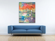 Load image into Gallery viewer, Water Bearer, Aquarius, Original Oil Painting By Melodia Reproduction On Traditional Stretched Canvas, Dragon, Lotus, Zodiac, Spiritual Art