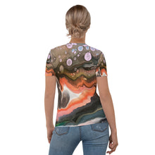 Load image into Gallery viewer, Geode Painting, Original Art by Melodia All Over Sublimation Printed on Women's T-shirt, Elemental, Earthy, Boho, Geological Clothing Top