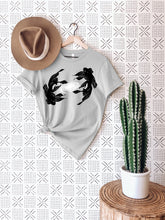 Load image into Gallery viewer, Koi Spiral Galaxy, Short-Sleeve Unisex T-Shirt, Art by Melodia, Sublimation Print of Soft Tee, Koi Fish, Boho, Bohemian, Eclectic Design Tee