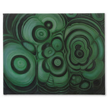 Load image into Gallery viewer, Malachite Painting Reproduced On Traditional Stretched Canvas, Original Art By Melodia, Earthy, Geo, Art, Gem, Boho, Malachite Stone Art