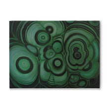 Load image into Gallery viewer, Malachite Painting Reproduced On Traditional Stretched Canvas, Original Art By Melodia, Earthy, Geo, Art, Gem, Boho, Malachite Stone Art