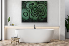 Load image into Gallery viewer, Malachite Painting Reproduced On Traditional Stretched Canvas, Original Art By Melodia, Earthy, Geo, Art, Gem, Boho, Malachite Stone Art