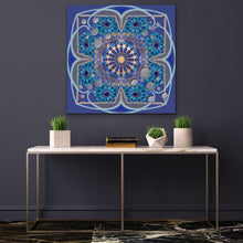 Load image into Gallery viewer, Vishuddha Mandala Intuitive Painting By Melodia, Blue Chakra, Energy, Meditation Art, Print On Traditional Stretched Canvas