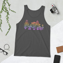 Load image into Gallery viewer, Unisex Mushroom Tank Top, Rainbow Ombre Sublimation Print Tank, Original Art by Melodia